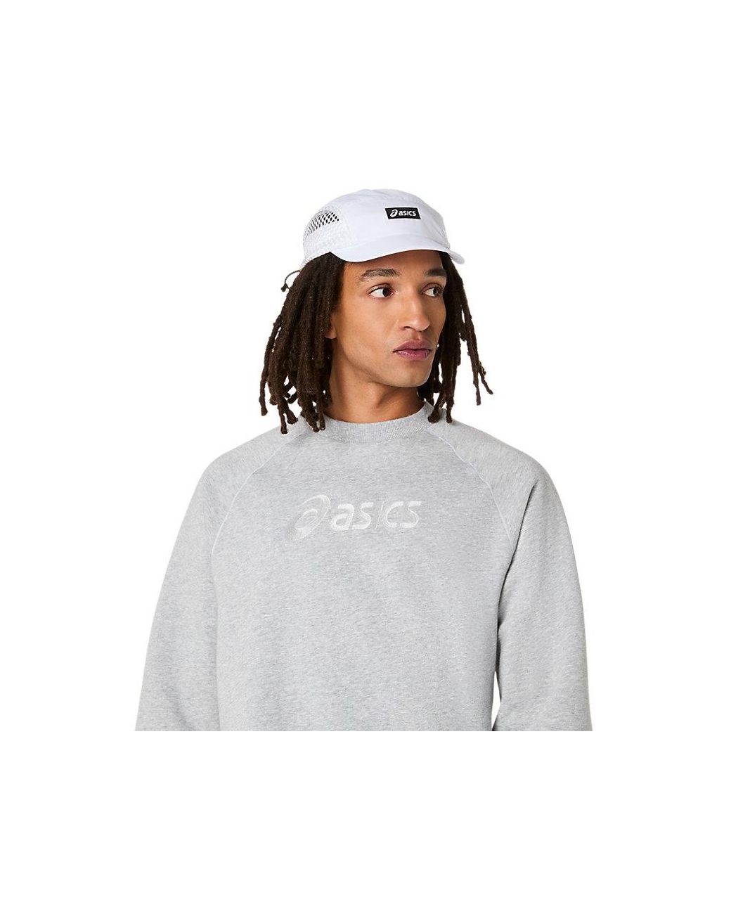Asics Gray Logo Fleece Crew-neck Top for men