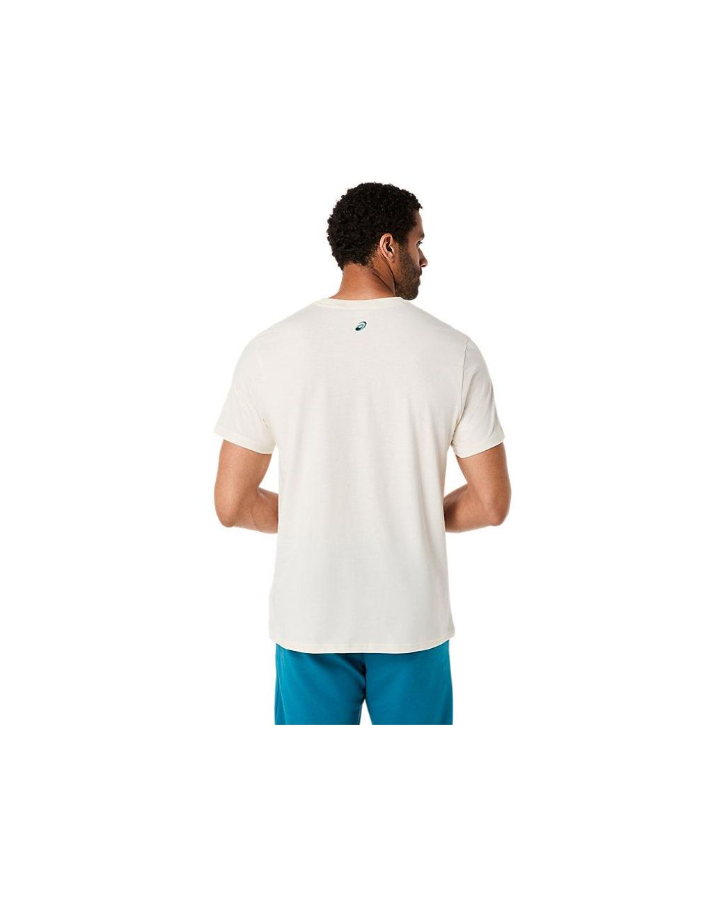 Asics Blue Asics Chest Logo Tee for men