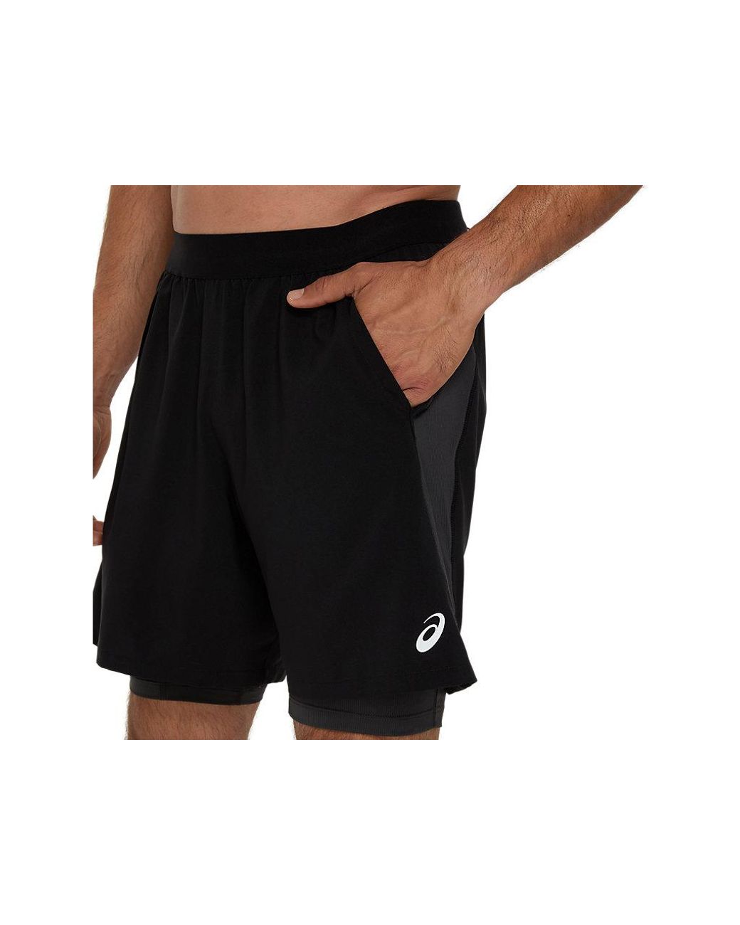Asics Black Road 2N1 7In Short for men