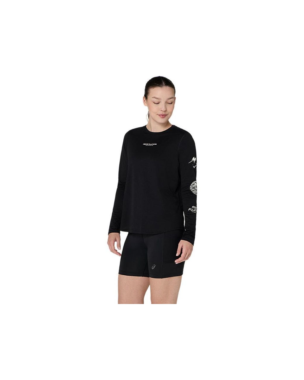 Asics Black Fujitrail Logo Ls Top