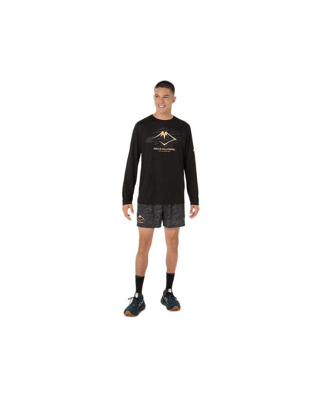 Asics Black Fujitrail Logo Ls Top for men