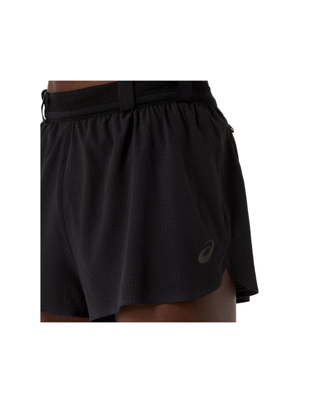 Asics Metarun Split Short in het Black voor heren