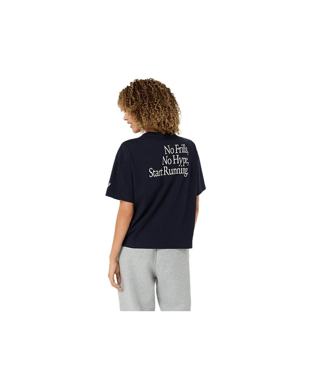 RUNNER MESSAGE GRAPHIC TEE Asics de color Black