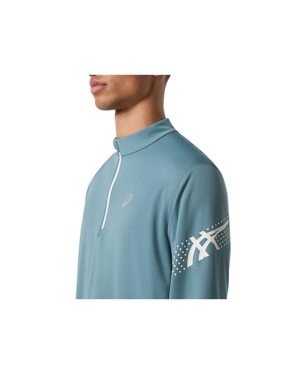 Asics Icon Ls 1/2 Zip Top in het Blue voor heren