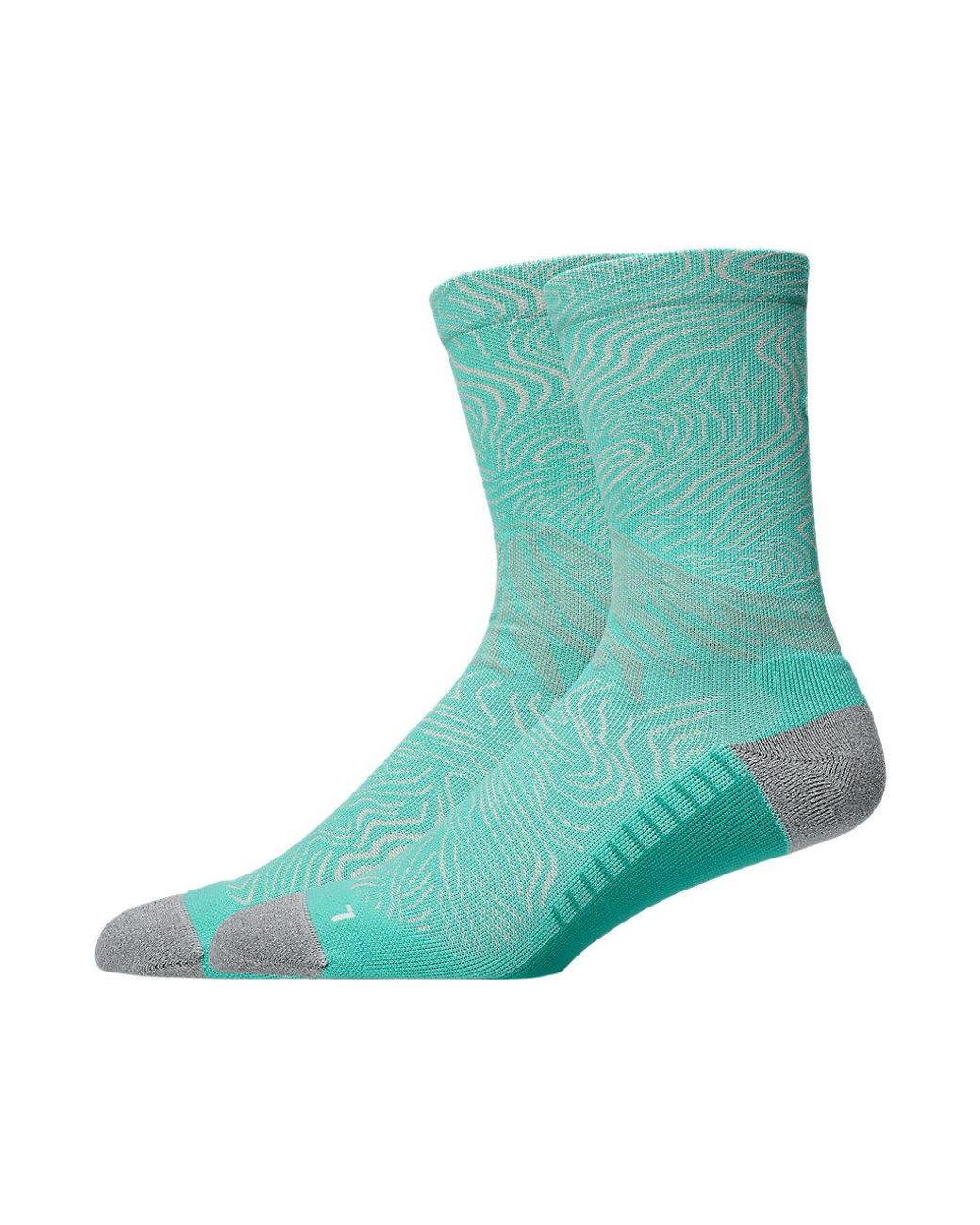 Asics Green Fujitrail Graphic Crew Sock for men