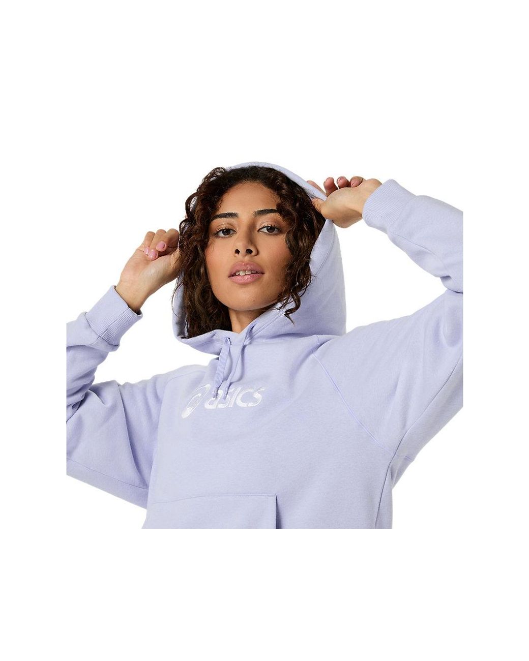 Asics Blue Logo Fleece Pullover Hoodie