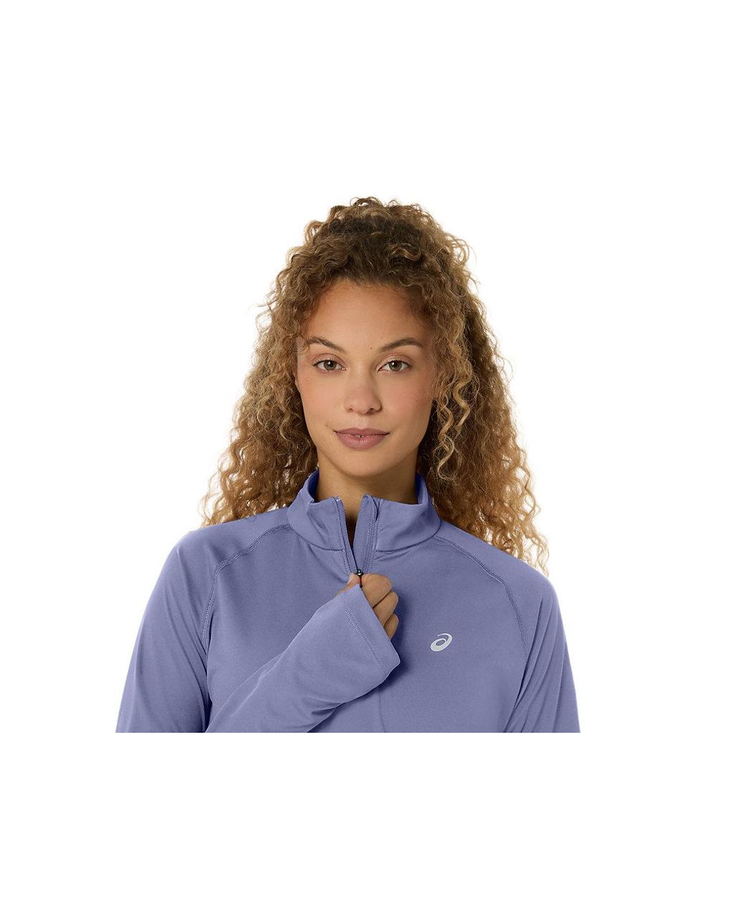Asics Blue Sport Ls 1/2 Zip Top