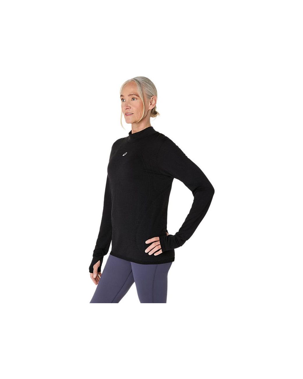 Asics Road Winter Seamless Ls Top in het Black