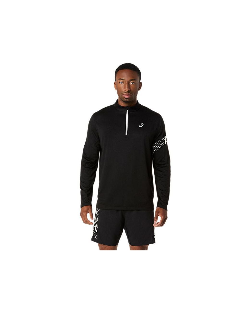 Asics Icon Ls 1/2 Zip Top in het Black voor heren