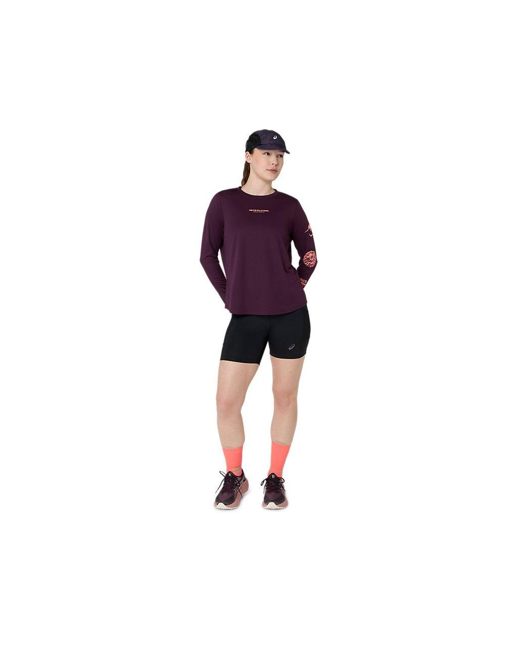 Asics Purple Fujitrail Logo Ls Top