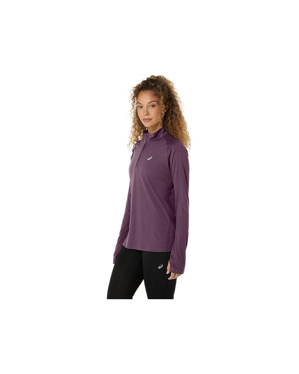 Asics Purple Sport Ls 1/2 Zip Top
