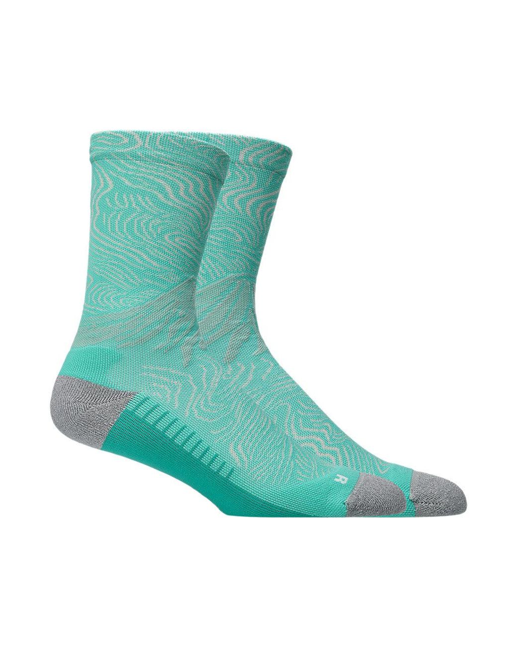 Asics Green Fujitrail Graphic Crew Sock for men