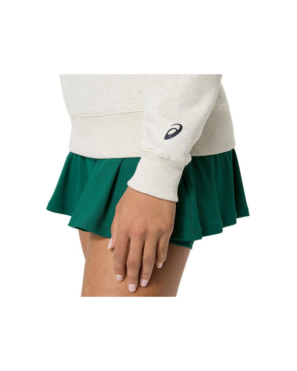 Asics White Court Core Graphic Half Zip Sweatshirt