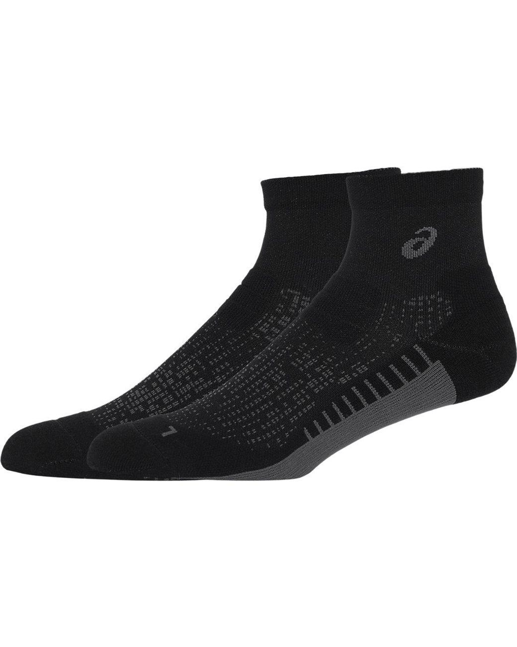 Asics Black Performance Run Sock Quarter for men