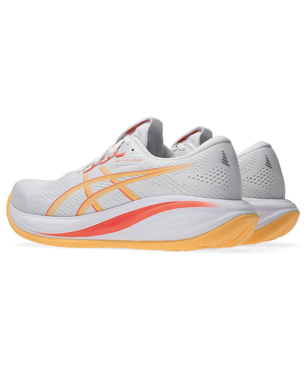 Asics White Gel-Cumulus 28 Running Shoes