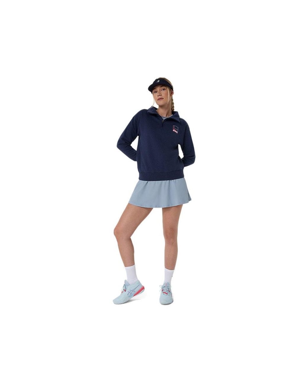 Asics Blue Court Core Graphic Half Zip Sweatshirt