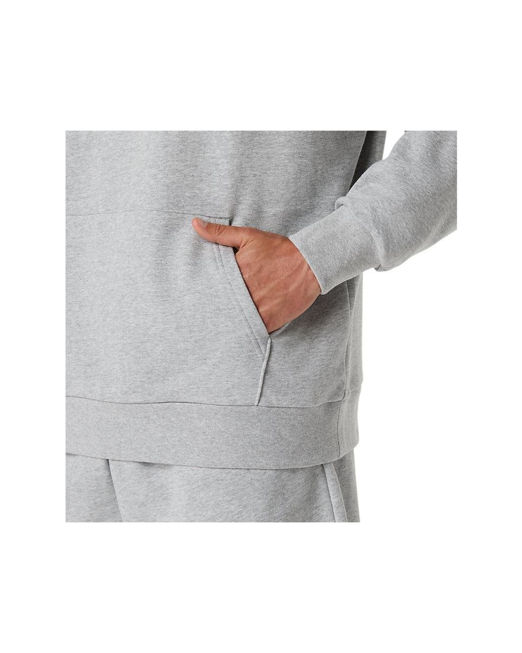 Asics Black French Terry Relaxed Pullover Hoodie for men