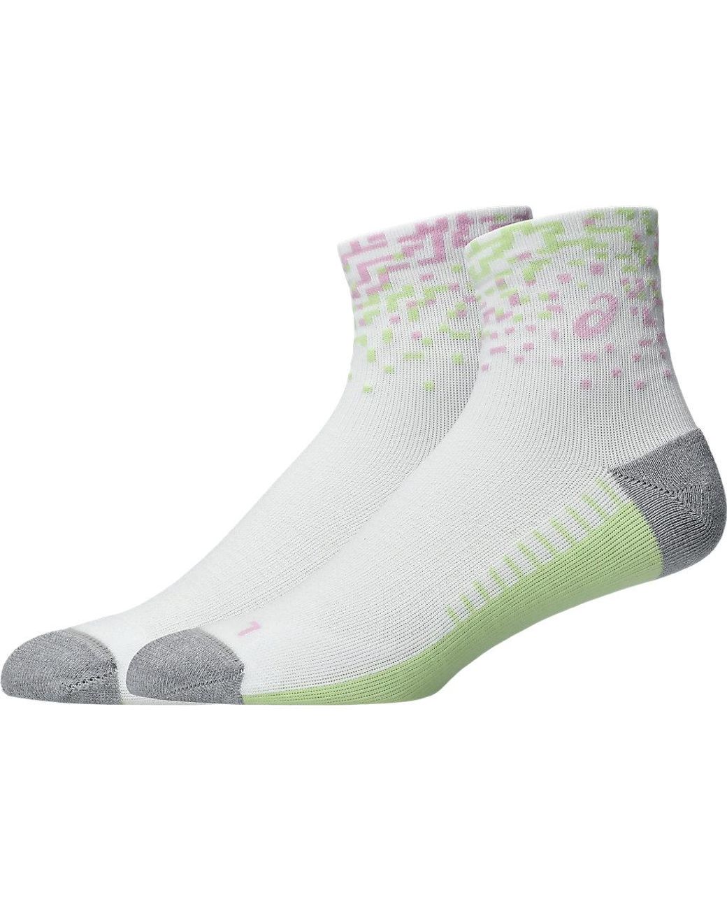 Asics White Performance Run Quarter Sock for men