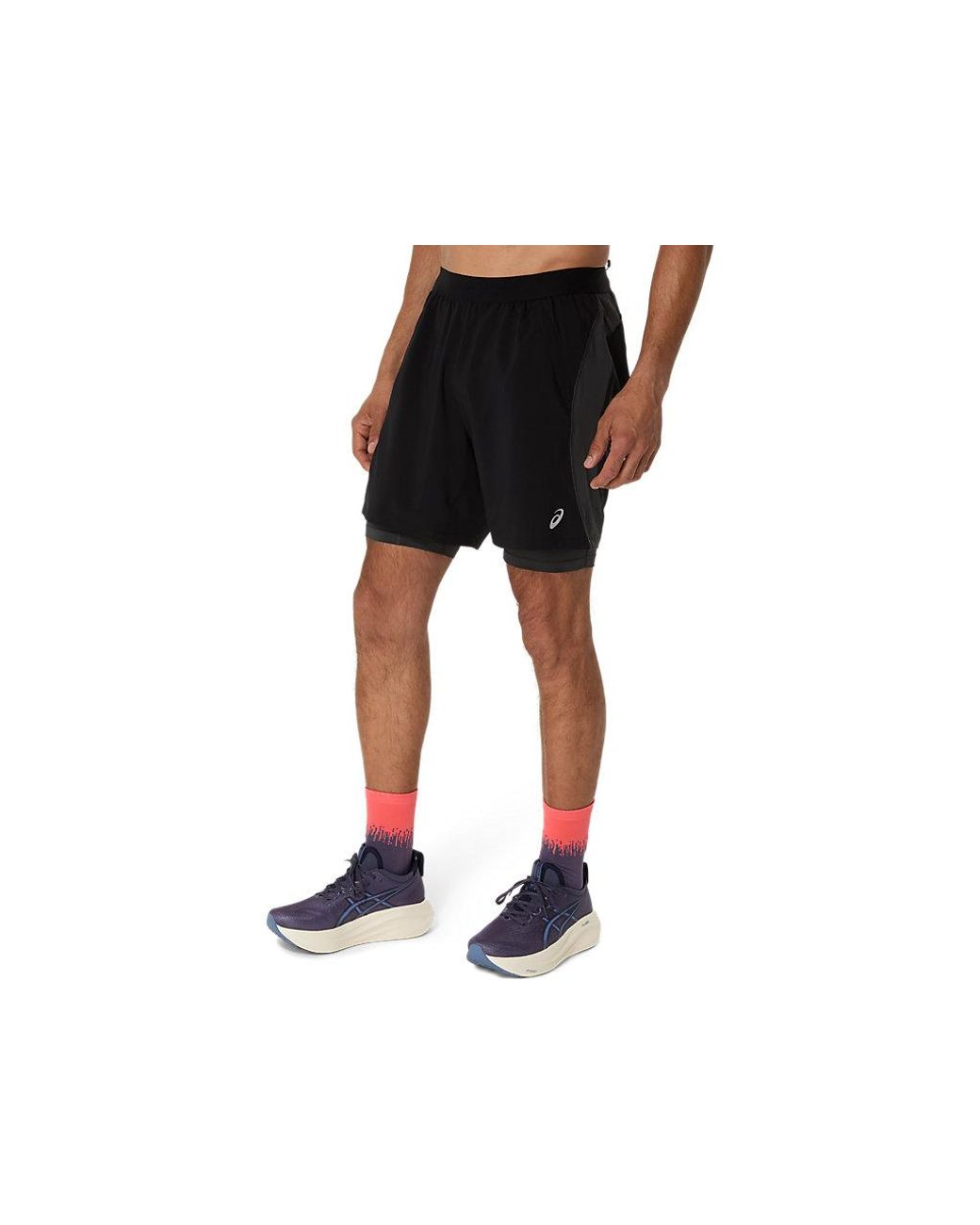 Asics Black Road 2N1 7In Short for men
