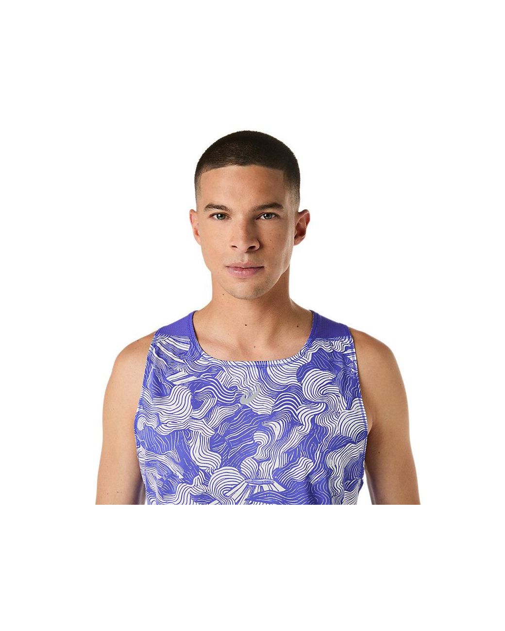 Asics Blue Fujitrail Singlet for men
