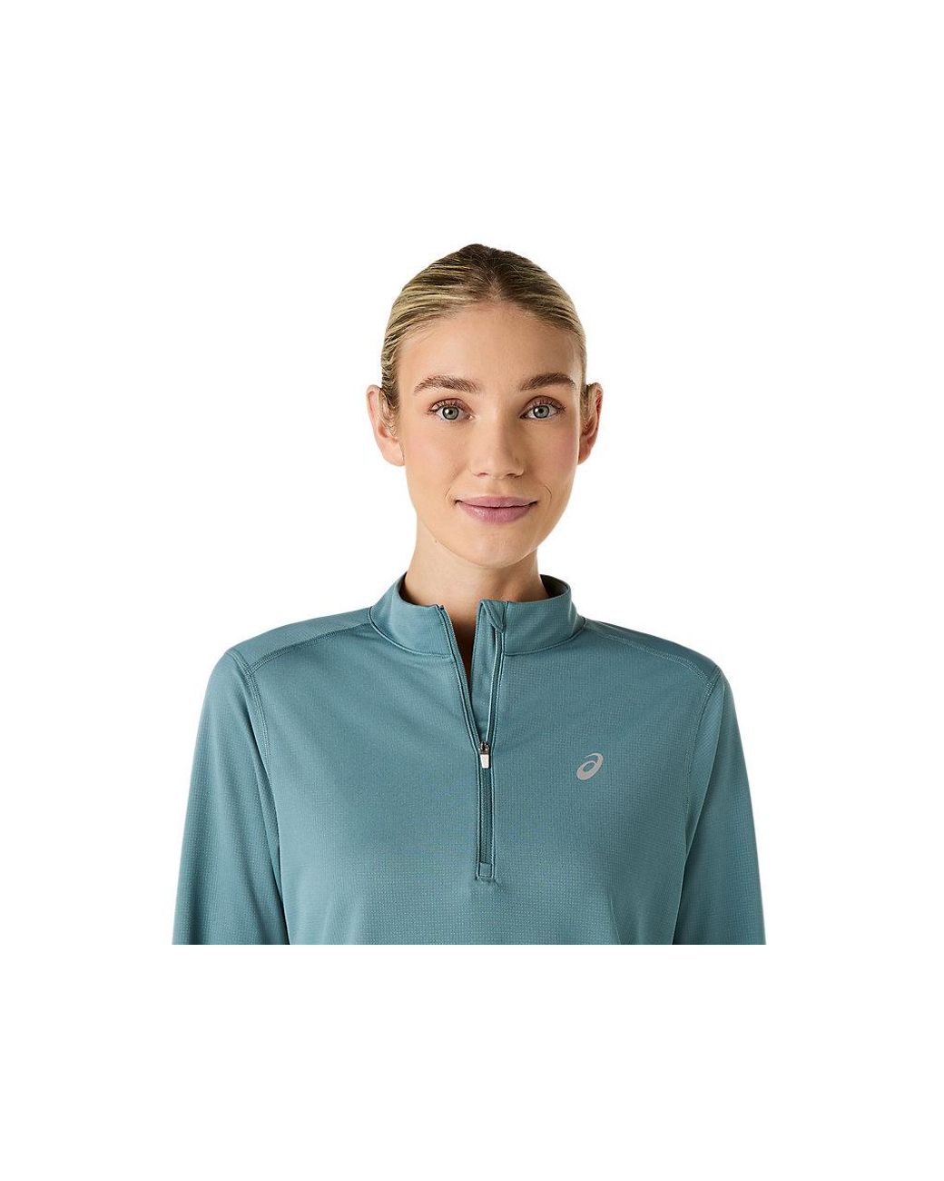 Asics Icon 1/2 Zip Ls Top in het Blue