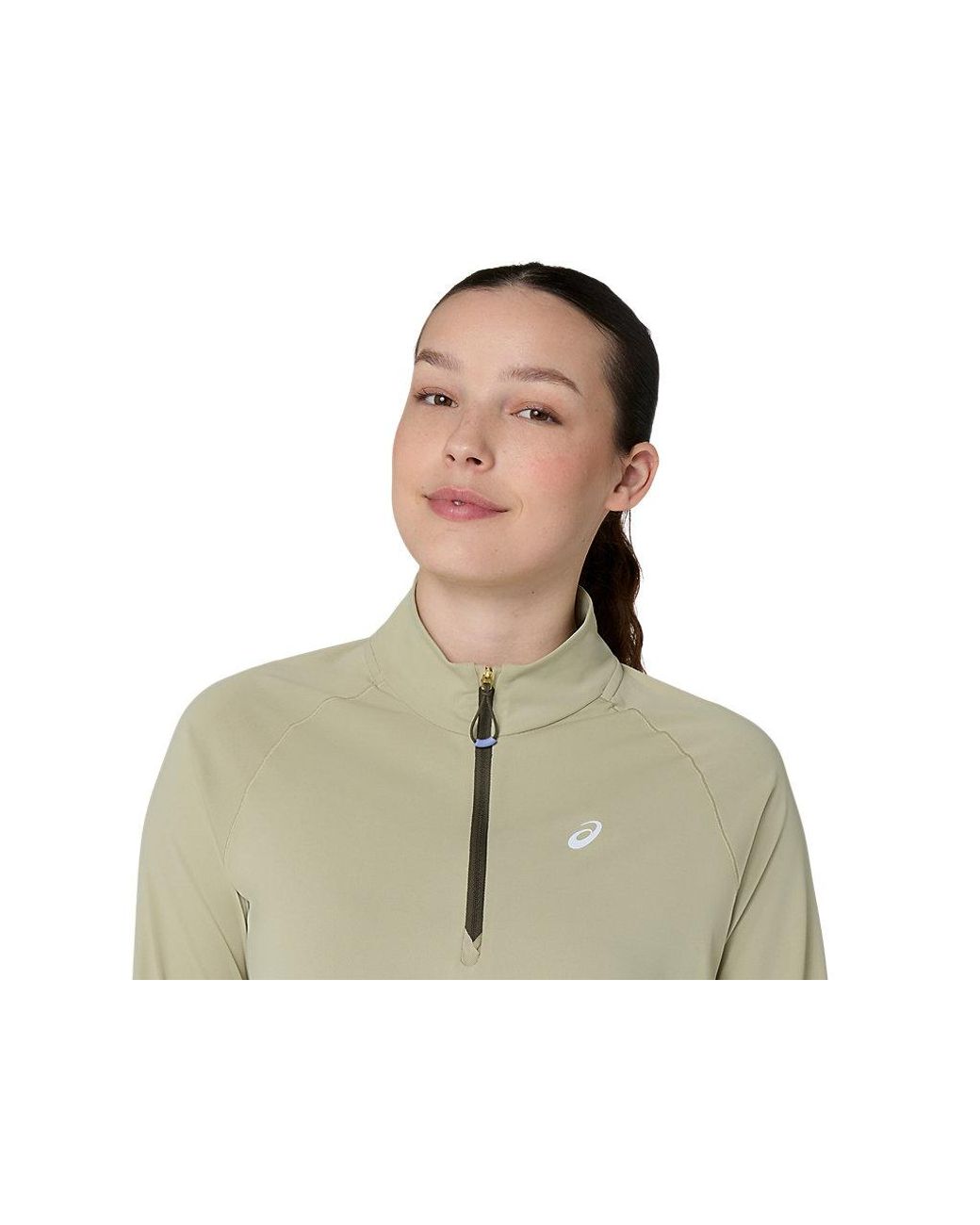 Asics Green Nagino Run 1/4 Zip Ls Top