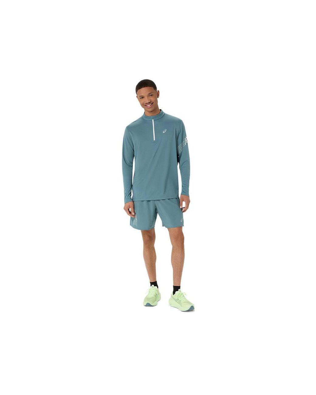 Asics Icon Ls 1/2 Zip Top in het Blue voor heren