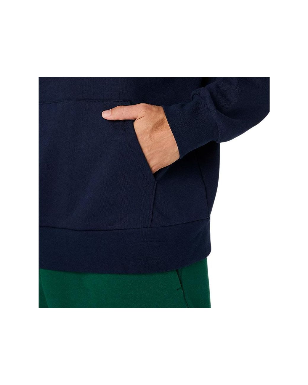 Asics Blue French Terry Relaxed Pullover Hoodie for men