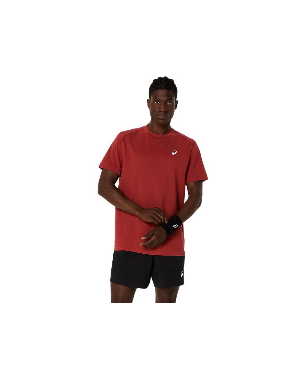 Asics Red Court Ss Top for men