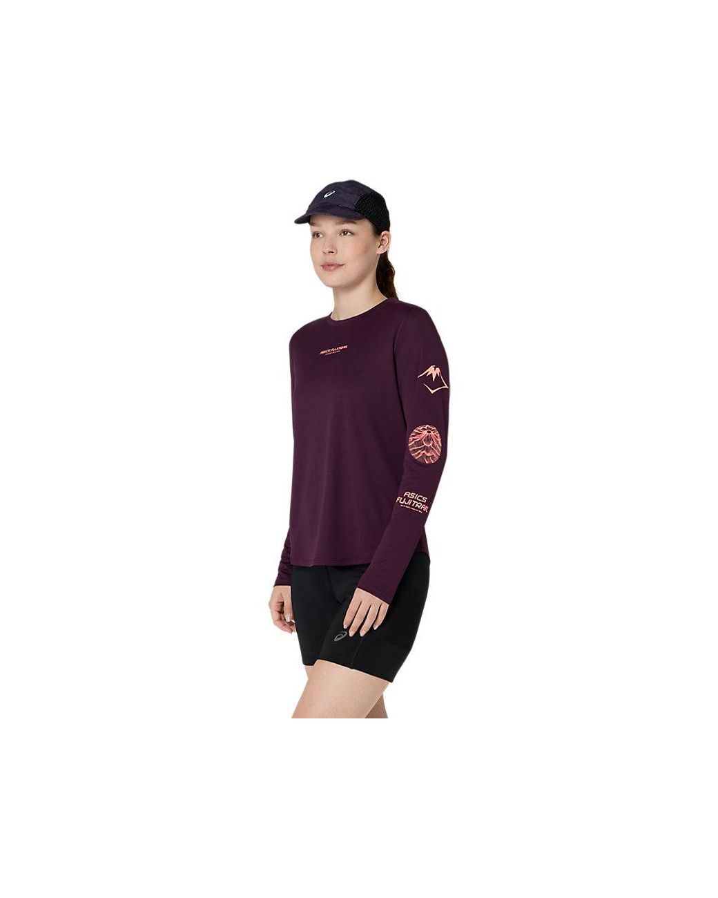 Asics Purple Fujitrail Logo Ls Top
