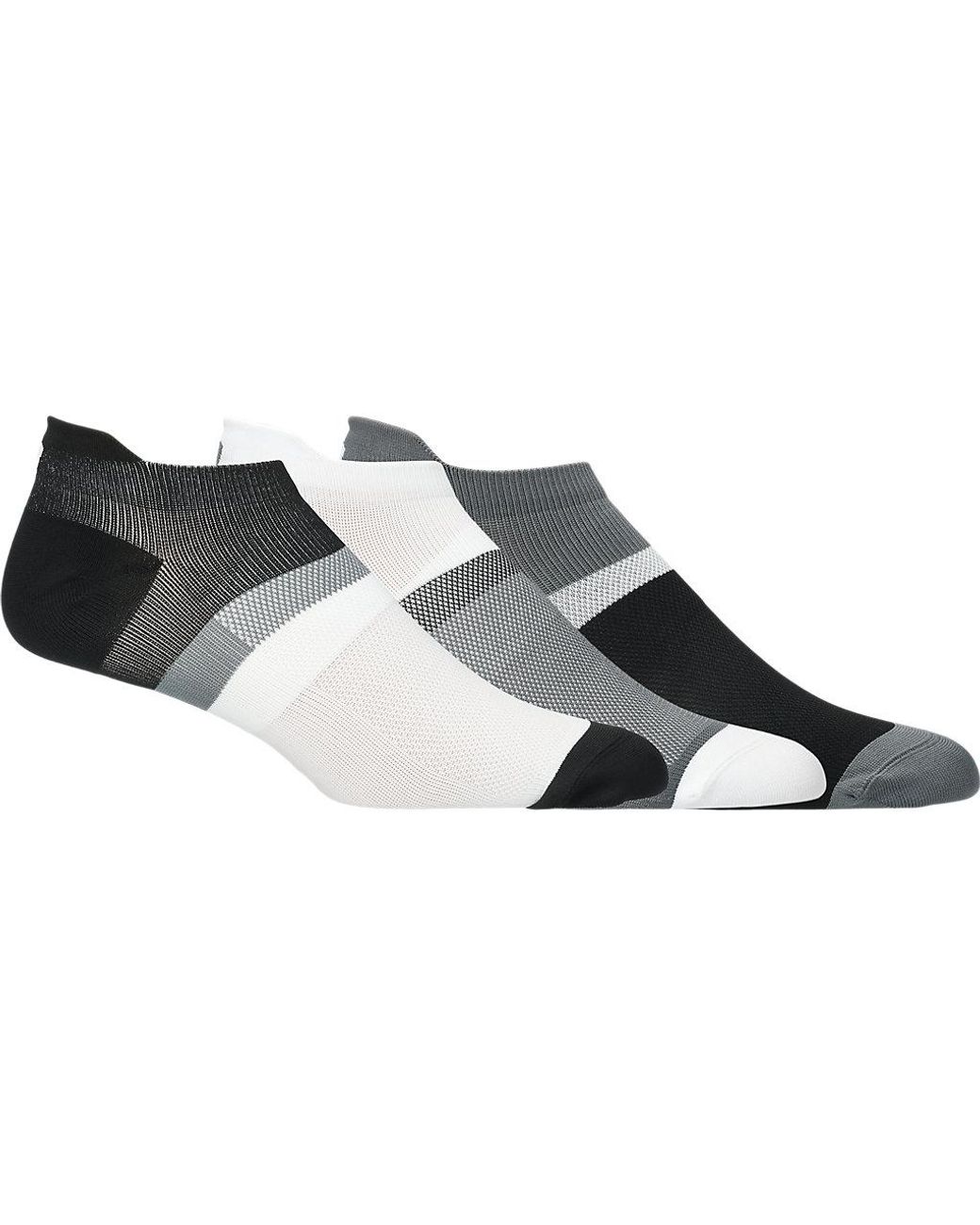 Asics Black Aeg 3 Pack Color Block Low Cut Sock for men
