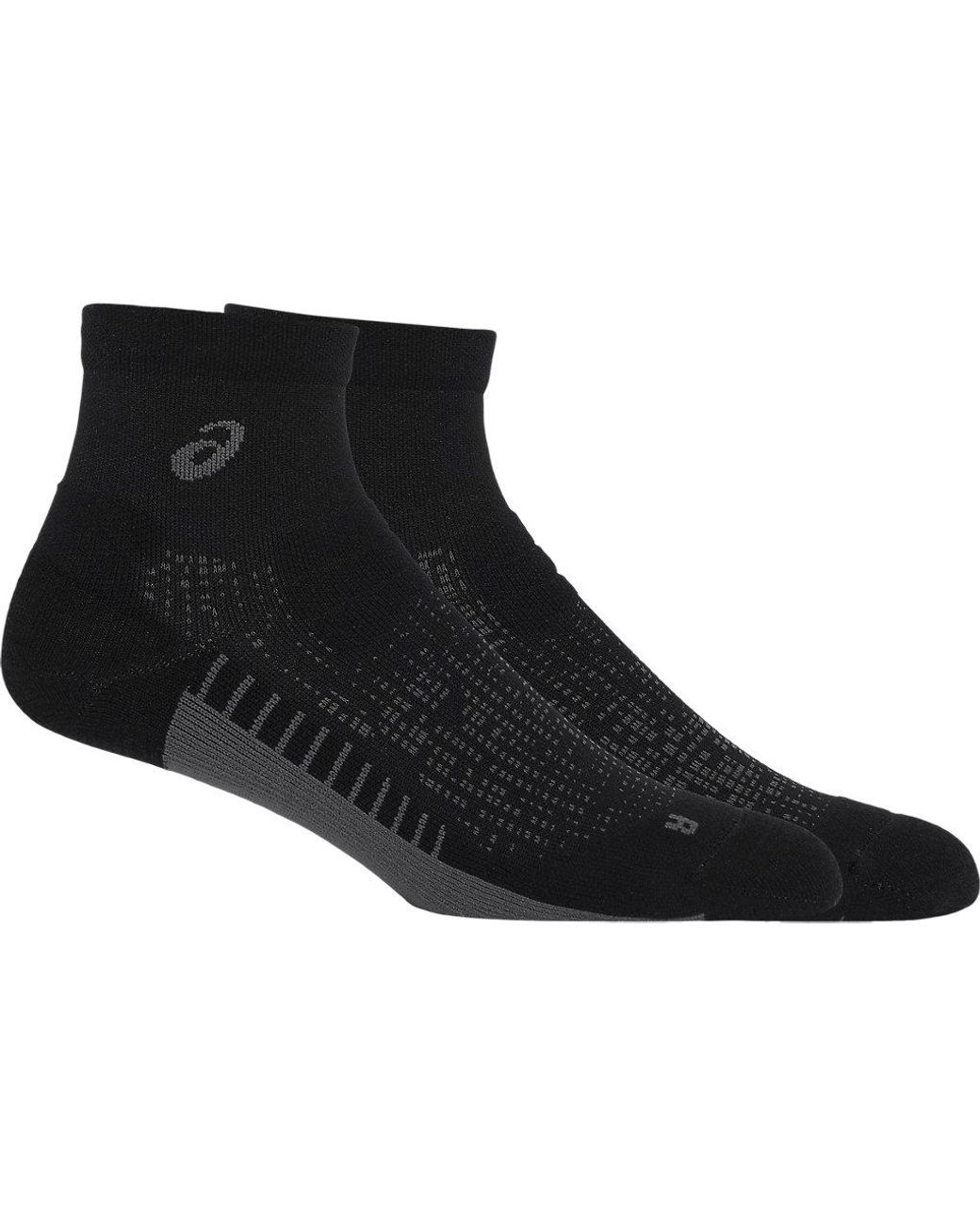Asics Black Performance Run Sock Quarter for men