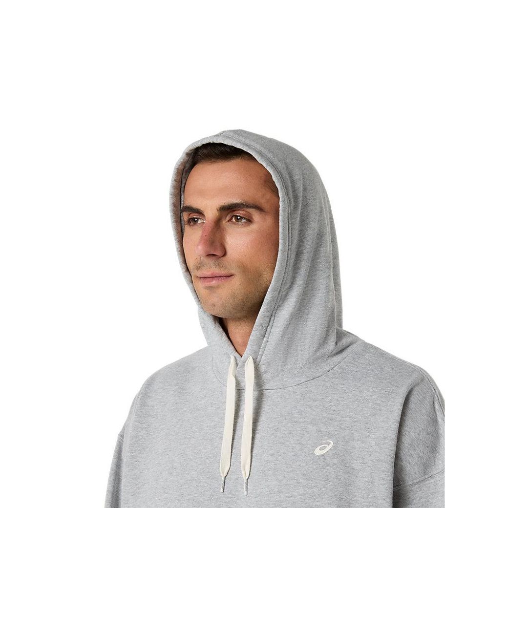 Asics Black French Terry Relaxed Pullover Hoodie for men