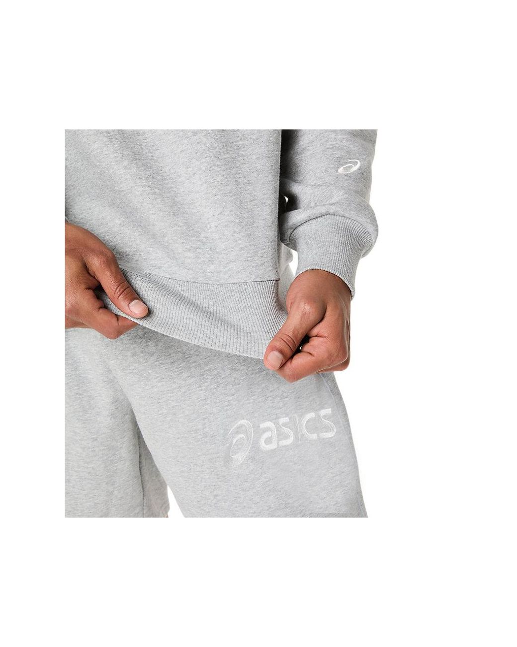 Asics Gray Logo Fleece Crew-neck Top for men