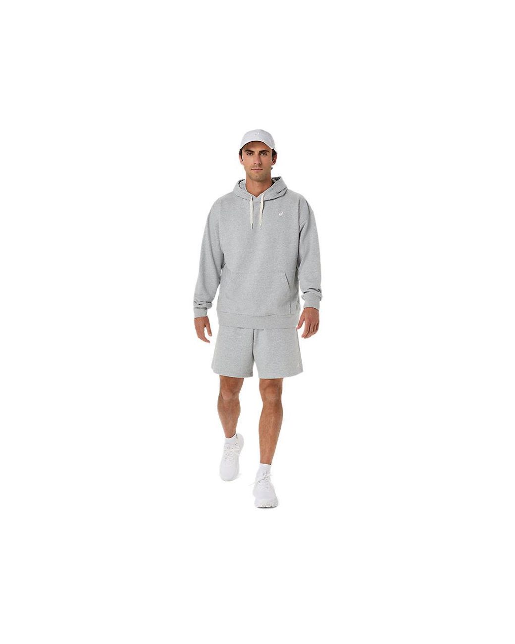 Asics Black French Terry Relaxed Pullover Hoodie for men