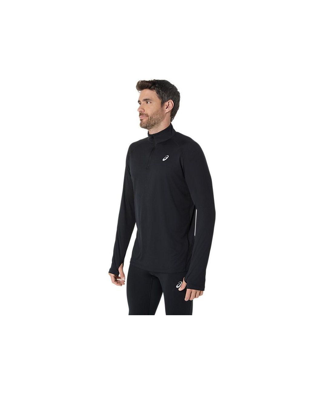Asics Black Sport Ls 1/2 Zip Top for men