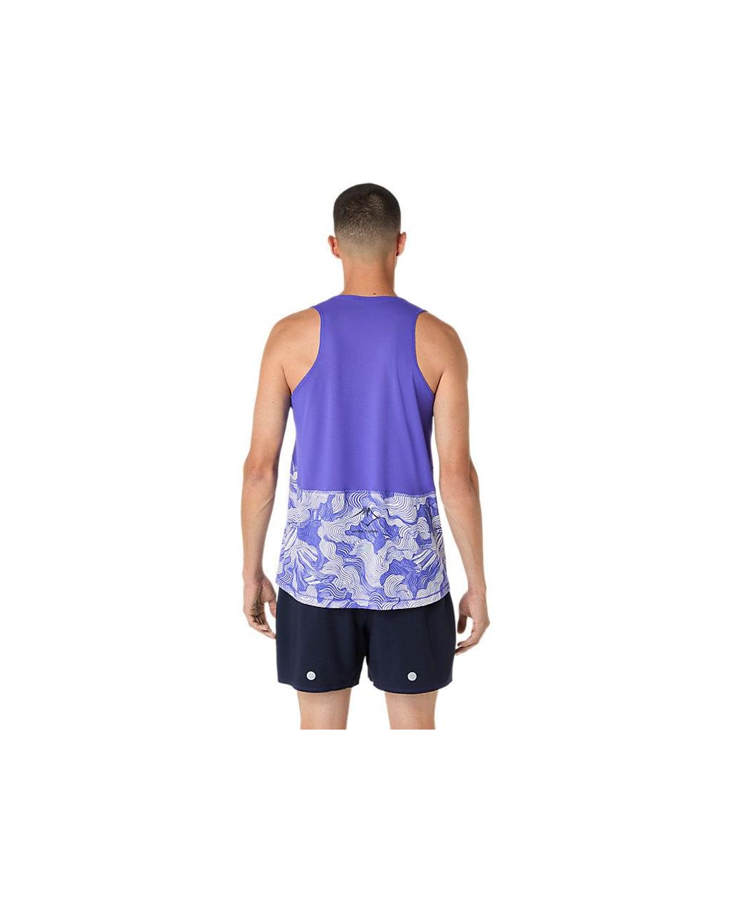 Asics Blue Fujitrail Singlet for men