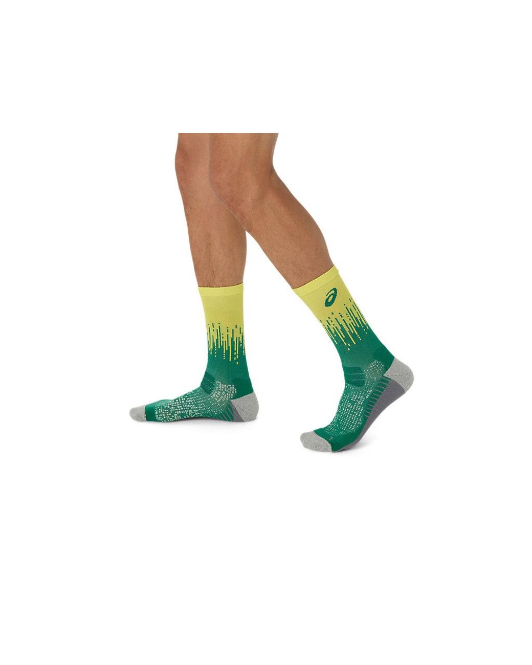 Asics Green Performance Run Sock Crew for men