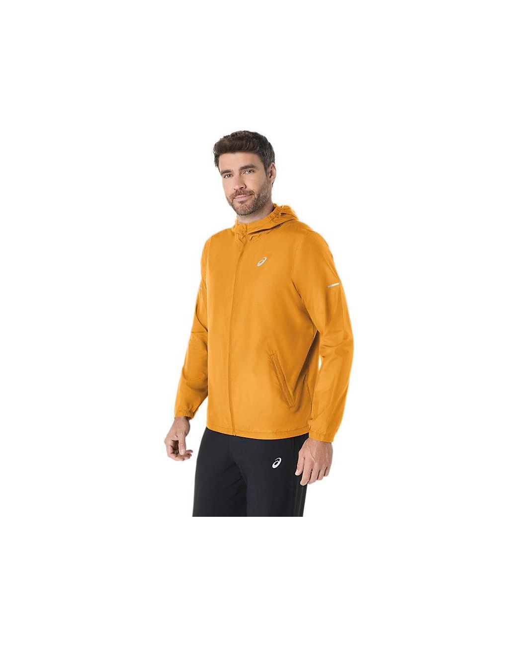 Asics Black Sport Run Hood Jacket for men