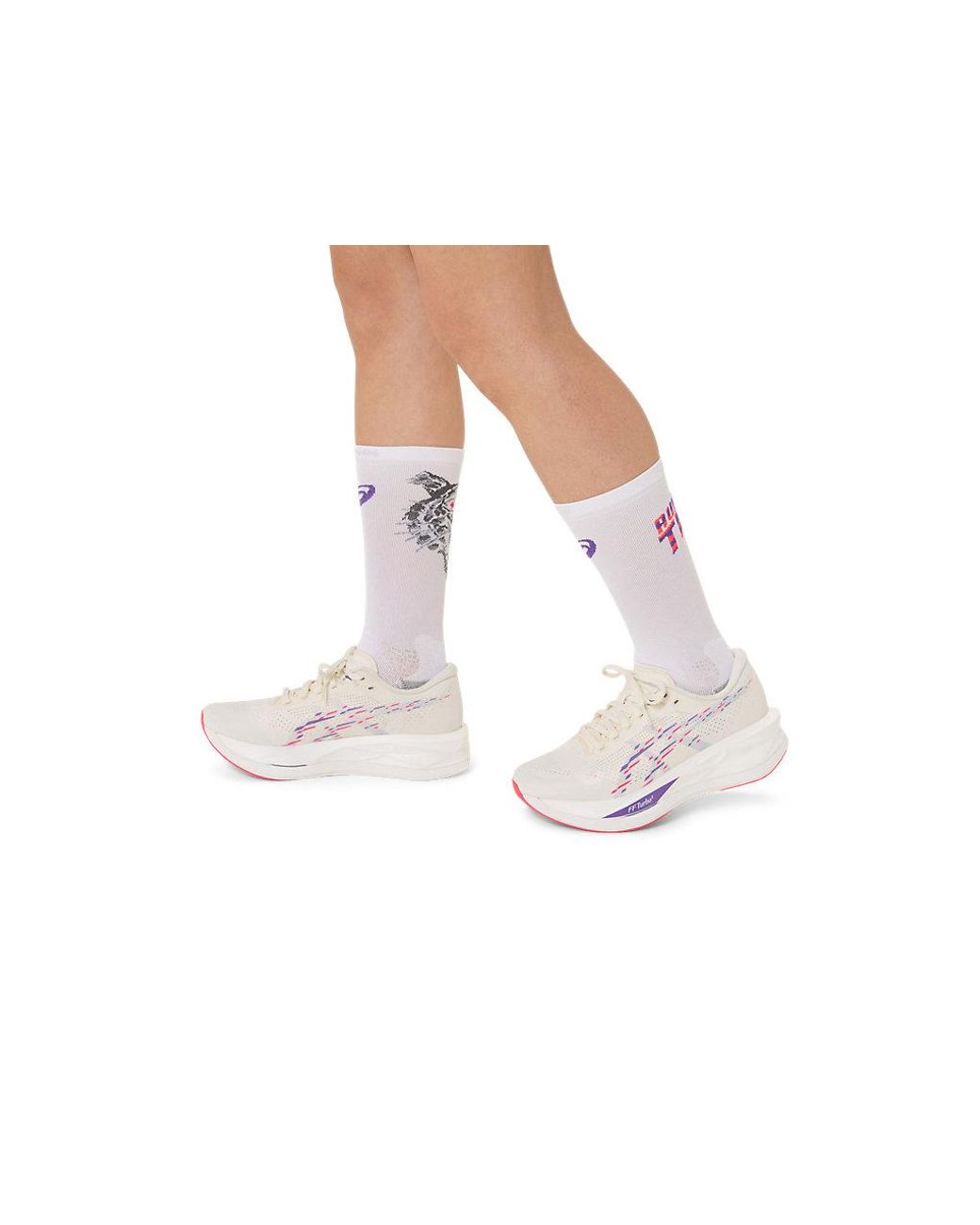 Asics White Performance Run Sock Crew for men