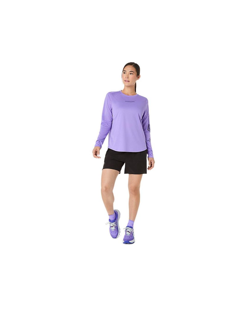 Asics Purple Fujitrail Logo Ls Top