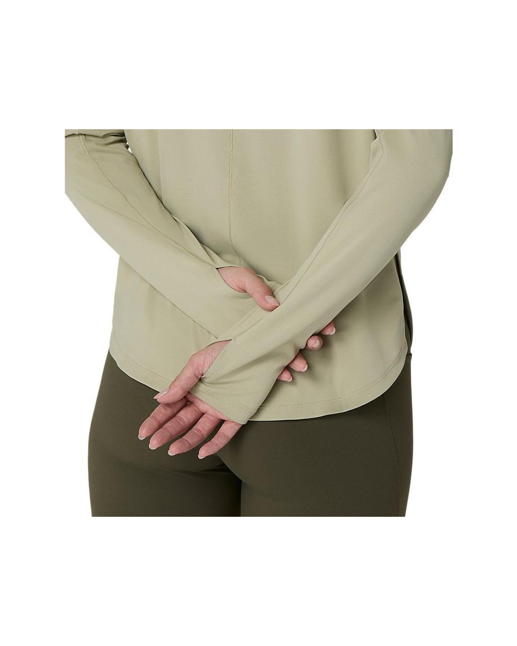 Asics Green Nagino Run 1/4 Zip Ls Top