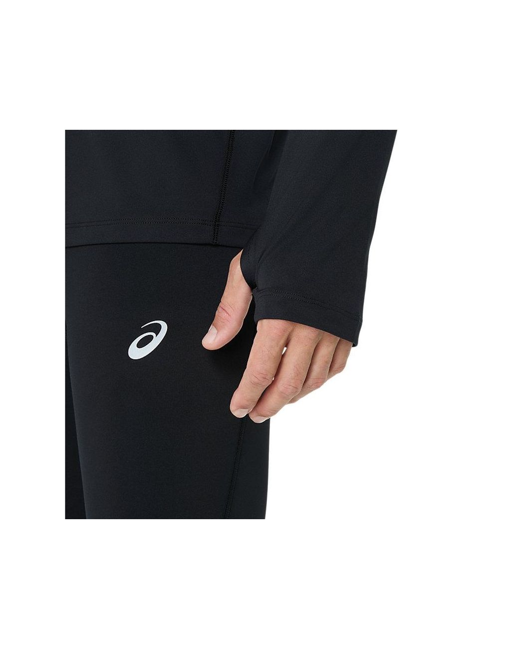 Asics Black Sport Ls 1/2 Zip Top for men