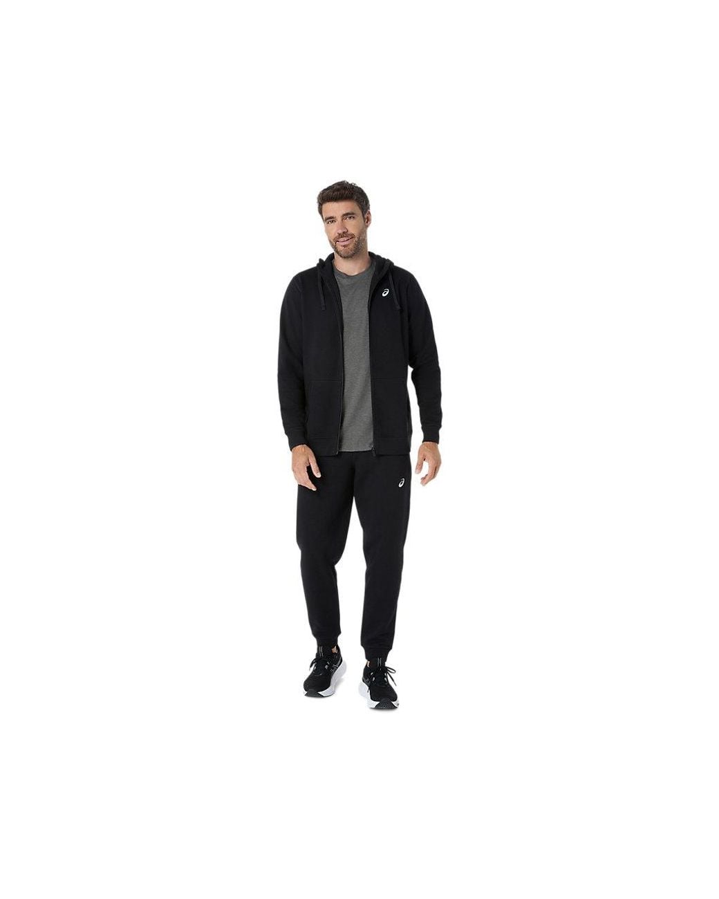 Asics Black Sport Full Zip Hoodie for men