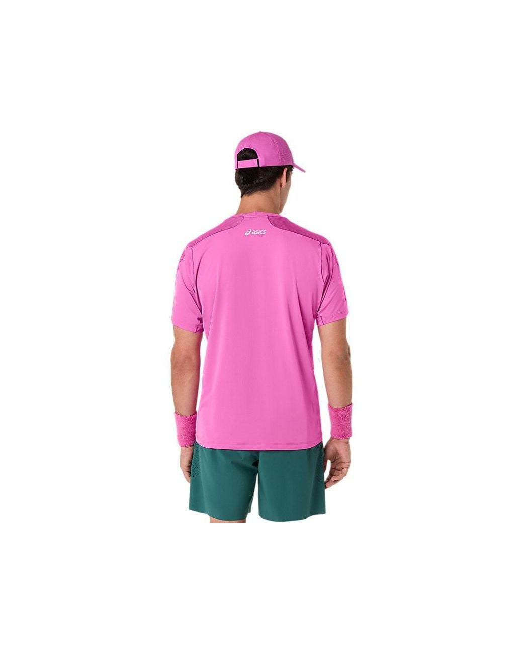 Asics Pink Match Jacquard Ss Top for men