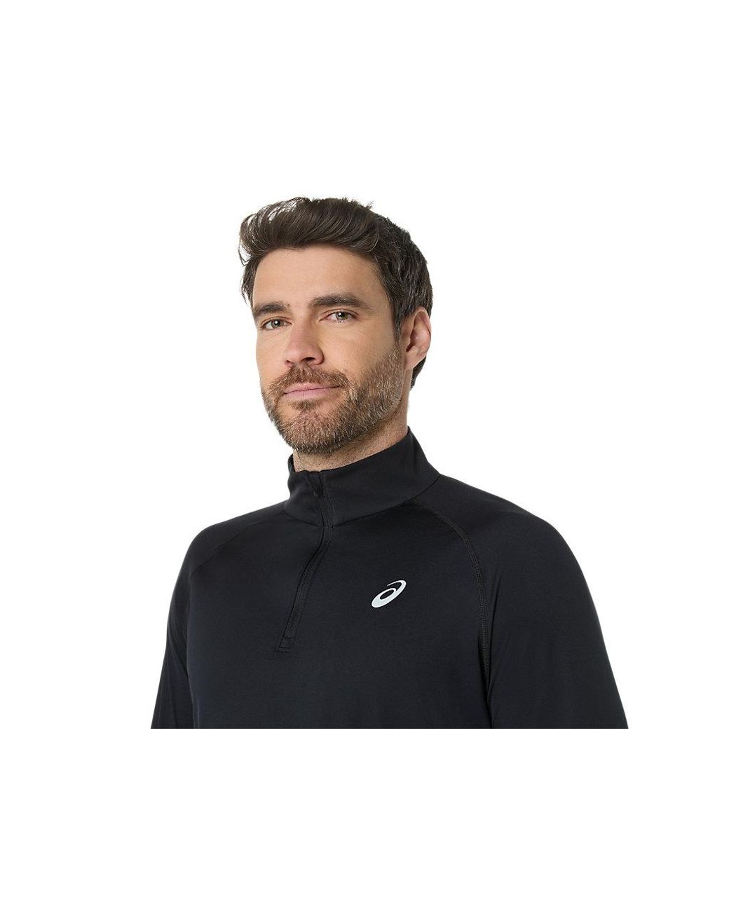 Asics Black Sport Ls 1/2 Zip Top for men