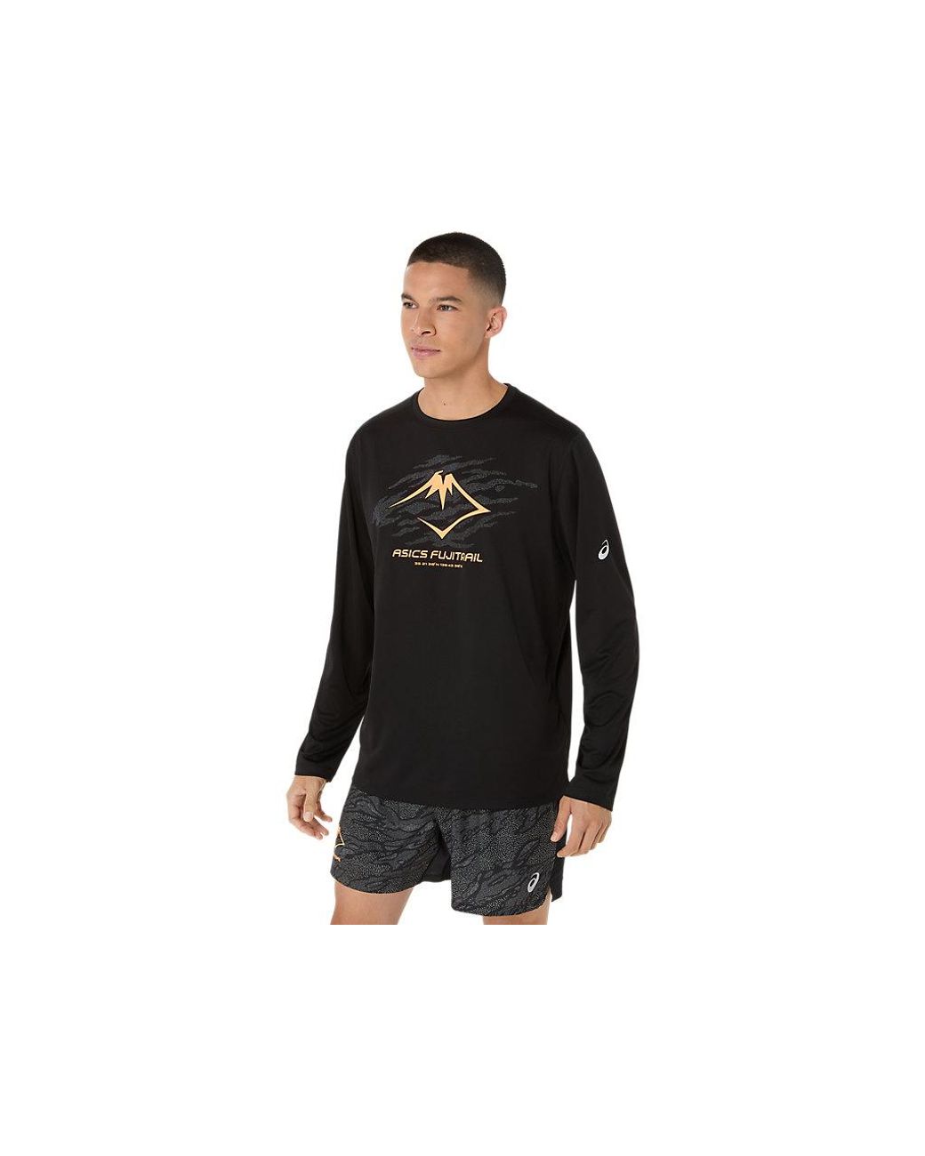 Asics Black Fujitrail Logo Ls Top for men