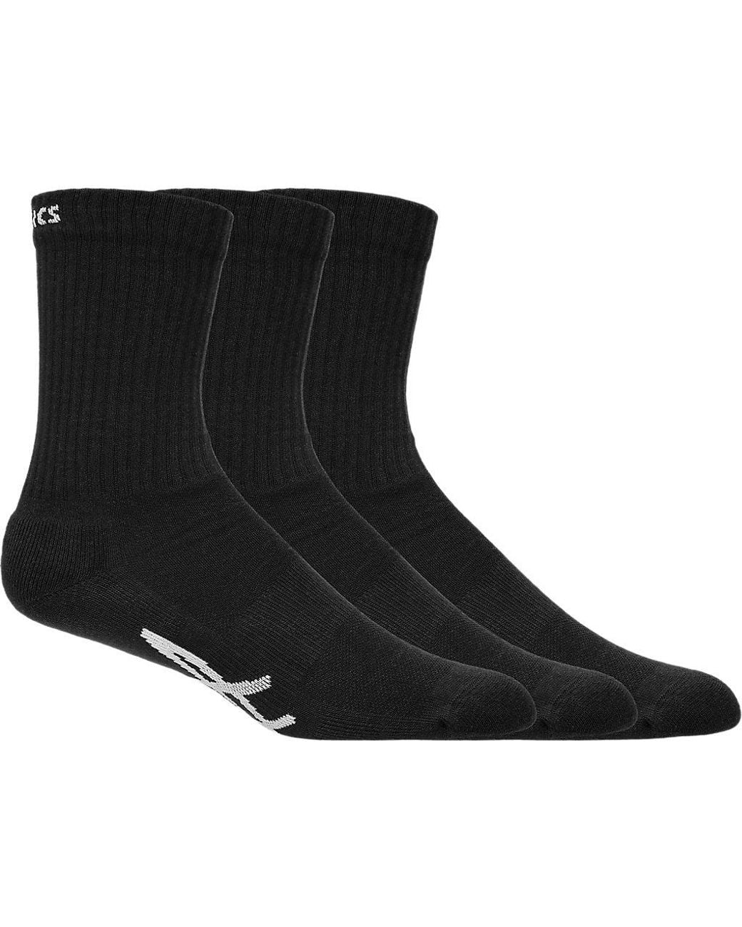 Asics Black Sport 3 Pack Crew Sock for men