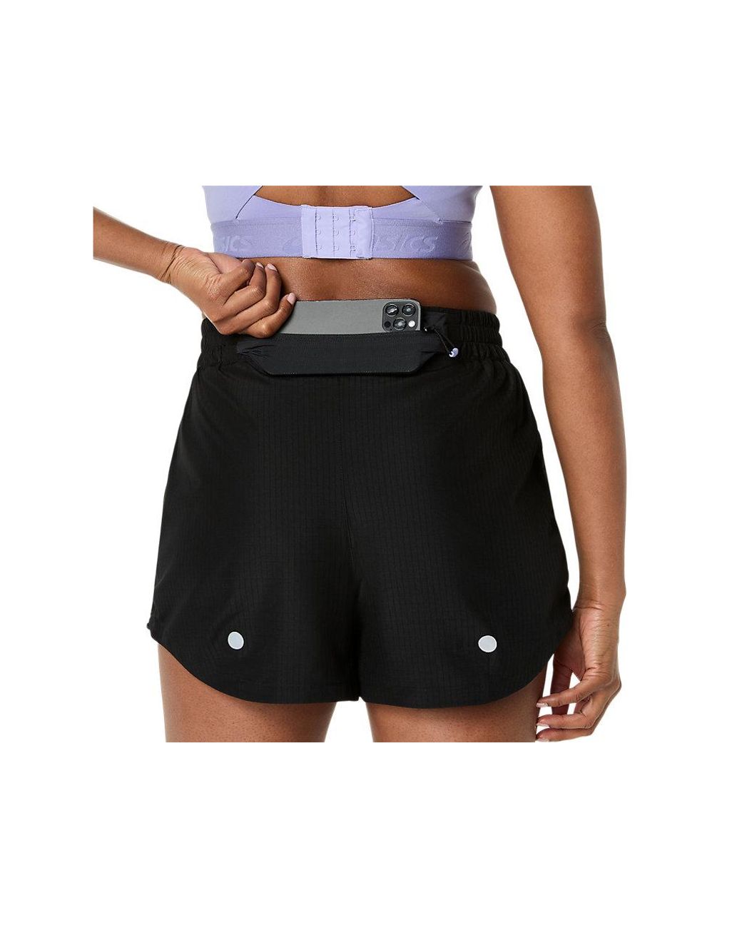 Asics Black Nagino Run Adjustable 4In Short