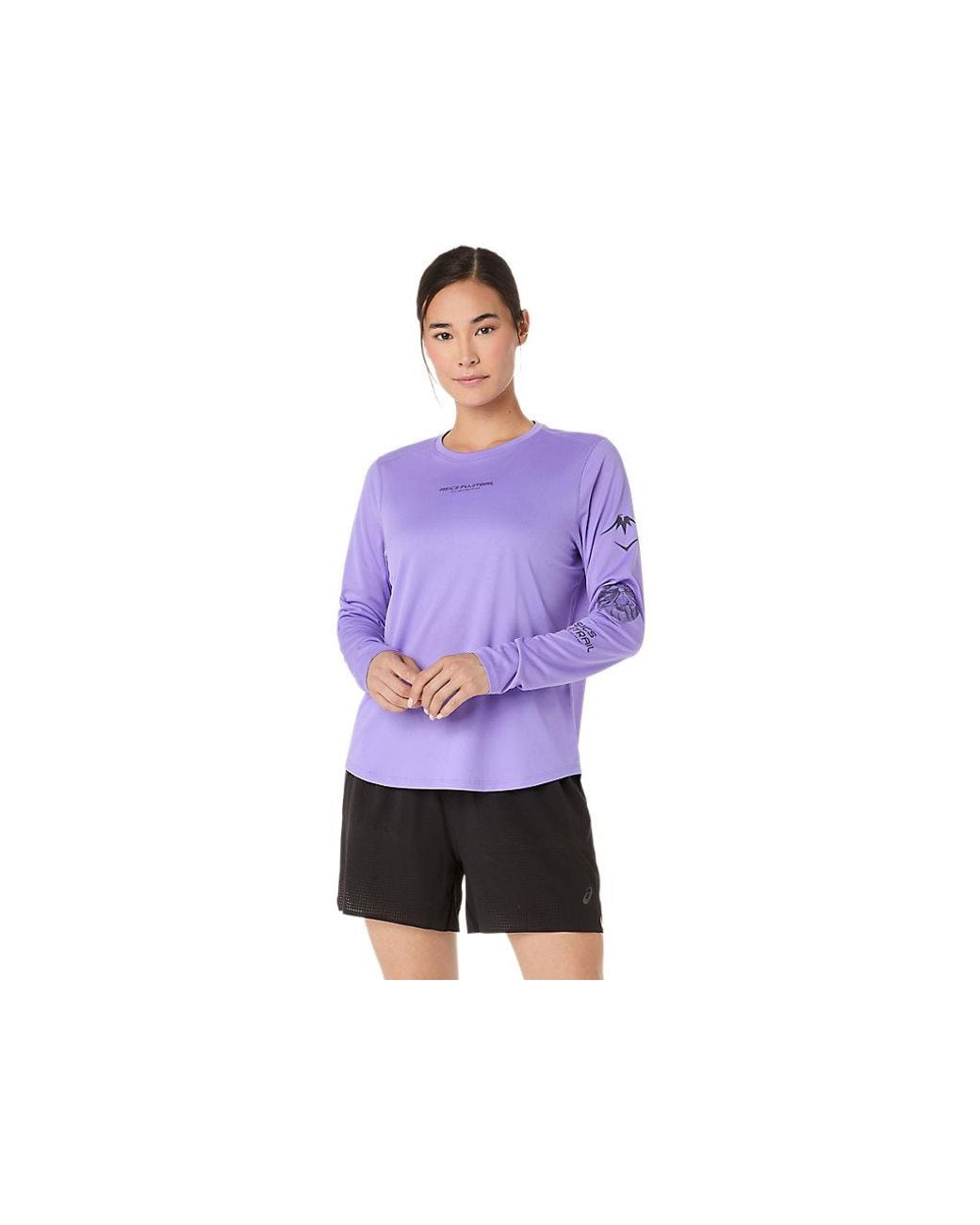 Asics Purple Fujitrail Logo Ls Top
